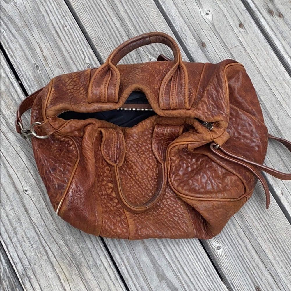 Alexander Wang Brown Studded Shoulder Leather Rocco Bag - Picture 2 of 5